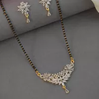 Floral Mangal sutra with Earrings by Niscka