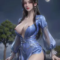 Anime Girl AI Chinese Comic Li Muwan Half Naked
