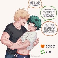 midoriya izuku and bakugou katsuki boku no hero academia drawn by athenaav