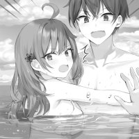 momoko momopoco tokidoki bosotto russia-go de dereru tonari no alya-san kuze masachika mariya mikhailovna kujou bikini monochrome swimsuits wet