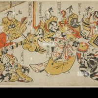 Scene from the Drama Lyric Dance of Shizuka Gozen Taihei Shizuka Horaku no mai c. 1711 Torii Kiyomasu I Japanese active c. 170418 ? Japan Hand-colored woodblock print horizontal o-oban tan-e 31.0