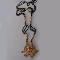 Golden And Black Base Alloy Gold Plated Women Mangalasutra Size: 30 Inches at 160piece in Mumbai