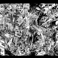 Black and white vintage style of Shonen manga