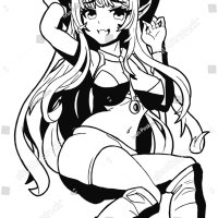 Niña sexy de anime manga bruja: vector de stock libre de regalas 2067555707