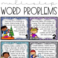 Editable Winter Multistep Word Problem Task Cards and Worksheets