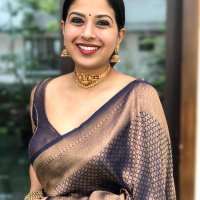 Blue woven banarasi silk saree with blouse