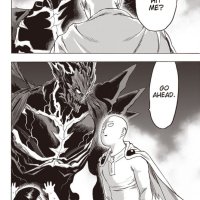 Saitama mocking Garou