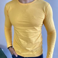 Camiseta Manga Longa Basic Amarelo Manga Logo Bordada
