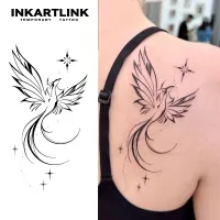 Tatuaje temporal Phoenix dura hasta 15 das nueva tecnologa pegatina semipermanente mgica impermeable.