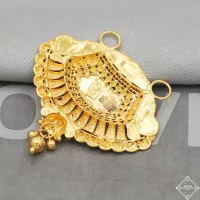22k Yellow Gold Pendant Necklace Handmade Indian Mangalsutra Handmade