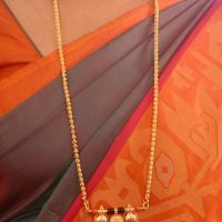 Tamil Mangalsutra Chain Designs GOLDEN CORAL VATI MANGALSUTRA FOR WOMEN