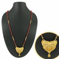 Buy Sanvis 1 Gram Gold Plated Traditional Mangalsutra With Red Beads Chain