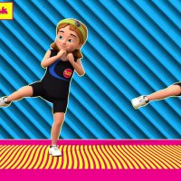 Exercise for Kids Squat and Kick 3D Animation