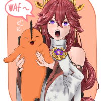 Yae Miko i Pochita Wal Fenrir