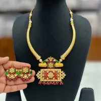 SHREEVARAM Brass Gold-plated Multicolor Jewellery Set Price in India