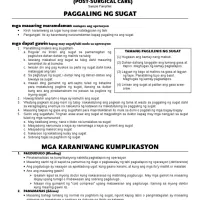 Pangangalaga Matapos Ang Operasyon