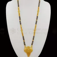 Premium Gold Mangalsutra Design Long Thali Chain With Enamel Design For Women Hr1676