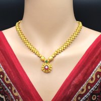 Buy Soni Jewellery Maharashtrian Tanmaniya Wedding marathi Mani Mala Thushi Mangalsutra for Women Online at Best Prices in India