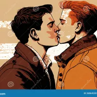 Gay Men Kissing Stock Illustrations