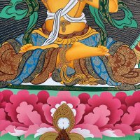 Manjusrimanjushri Manjushree Jampelyang Bodhisattva of Wisdom 24 K Gold Original Hand-painted Masterpiece Tibetan Thangka Painting