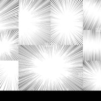 Manga radial speed lines set for comic effect. Motion and force action focus flash strip lines texture for anime book. Vector background illustration Stock Vector Image Art