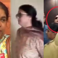 Illicit affair scandal rocks Telugu film industry Nareshs third wife Ramya Raghupathi catches him red-handed with Pavitra Lokesh in a hotel room tries to attack them with a sandal