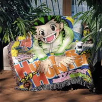 Hunter X Hunter Manga Cover Woven Tapestry Throw Blanket
