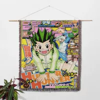 Hunter X Hunter Manga Cover Woven Tapestry Throw Blanket