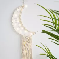 Houten maan voor macramé
