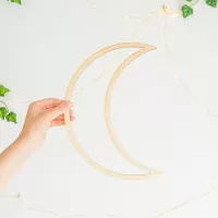 Houten maan voor macramé