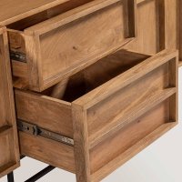 Oviala TV-kast met lade en deur van massief mangoboom : Amazon.nl: Wonen keuken