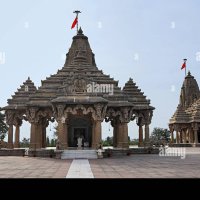 View of Goddess Durga and Lord Shiva Temples Mangalay Temples Ratlam Madhya Pradesh India Stock Photo