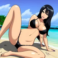 Search Results for A Asian girl in black bra and panties with massive boobs and ass showing through a thighs on the beach