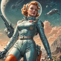 Retro sci-fi girl