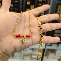 1grm gold waterproof mangalya chain with taali set.