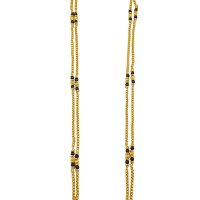 40 Gram Gold Mangalya Chain Microgold Plated Black Bead Double Line 30 Inches Mangalya Chain