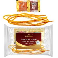 Yogic Mantra Mangalya Draadset 48 inch katoenen draad Haldi Kumkum Nonbu Thamboolam Mangalsutra Mangalyam Thaali Mangal Sutra Mangalaya Thali Thirumangalyam Zuid-Indiase Thirumangalayam : Amazon.nl: Knutselen