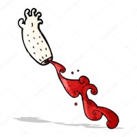 Bloed spuitende arm cartoon stockvector door lineartestpilot 61147149
