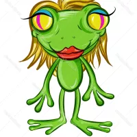Sexy Blonde Frog Cartoon Character Royalty Free Vector Image