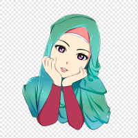 Female anime character Hijab Cartoon Islam Muslim Drawing hijab face manga head png