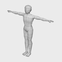 Anime Manga Man Body Low Poly Base Mesh 3D Model