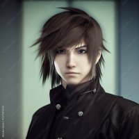 Stockillustratie Cute and handsome 3D Anime Hentai character illustration portrait of a young male boy
