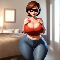 anime girl plump body thick big ass big breasts Seni AI