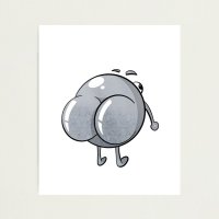 Full Moon Butt Cartoon Photographic Print for Sale by LEFDDesigns