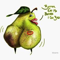 Cartoon Big Booty Pear: Gone Bad Sticker for Sale by iduzarts