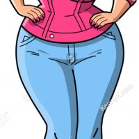 Sexy Curvy Bbw Woman Cartoon Pink Stock Vector Royalty Free 784676407