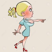 Cartoon Girl With Big Breasts In Amazement Shows Finger Royalty Free SVG Cliparts Vectors and Stock Illustration. Image 37185155.