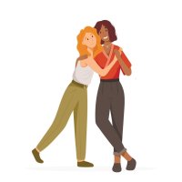 Vector illustration happy cartoon lesbian couple isolated on white background. Same sex relationship lgbt family. Cute homosexual women standing together and hugging. 17687750 Vector Art at Vecteezy