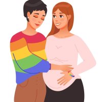 LGBT. A lesbian couple is expecting a baby. Lesbian couple preparing to become parents. Romantic sexual relations between women. Lesbian lovers. Cartoon vector illustration. 21832549 Vector Art at Vecteezy