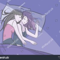 Sweet Gay Lesbian Couple Cuddling Sleeping: stockvector rechtenvrij 1669620115